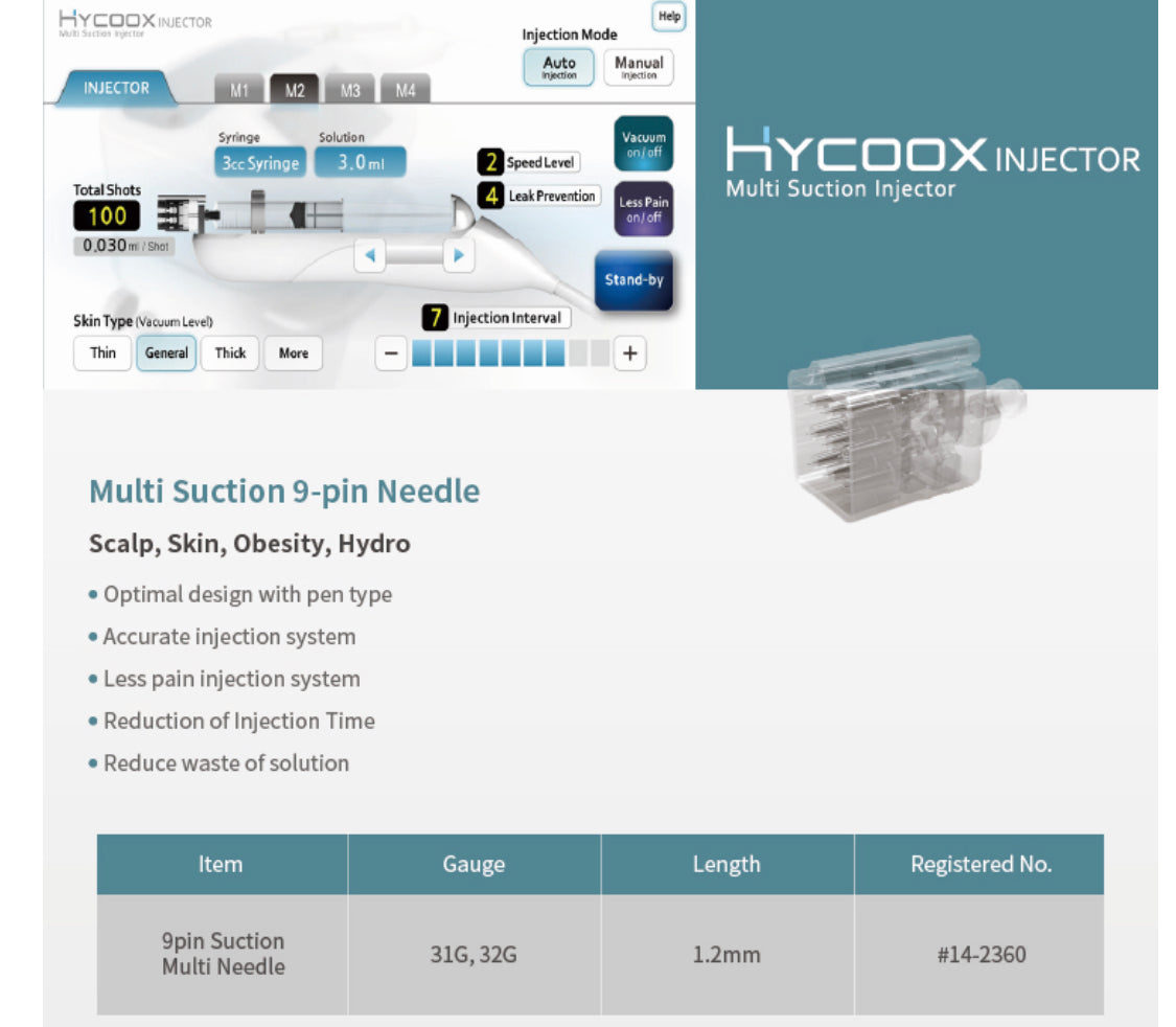 New Hycoox Needle Free Botox, PRP, HA Auto Hydro Injector System ...